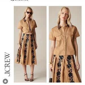 JCrew Collection with floral sequin bralette, and shirt only.